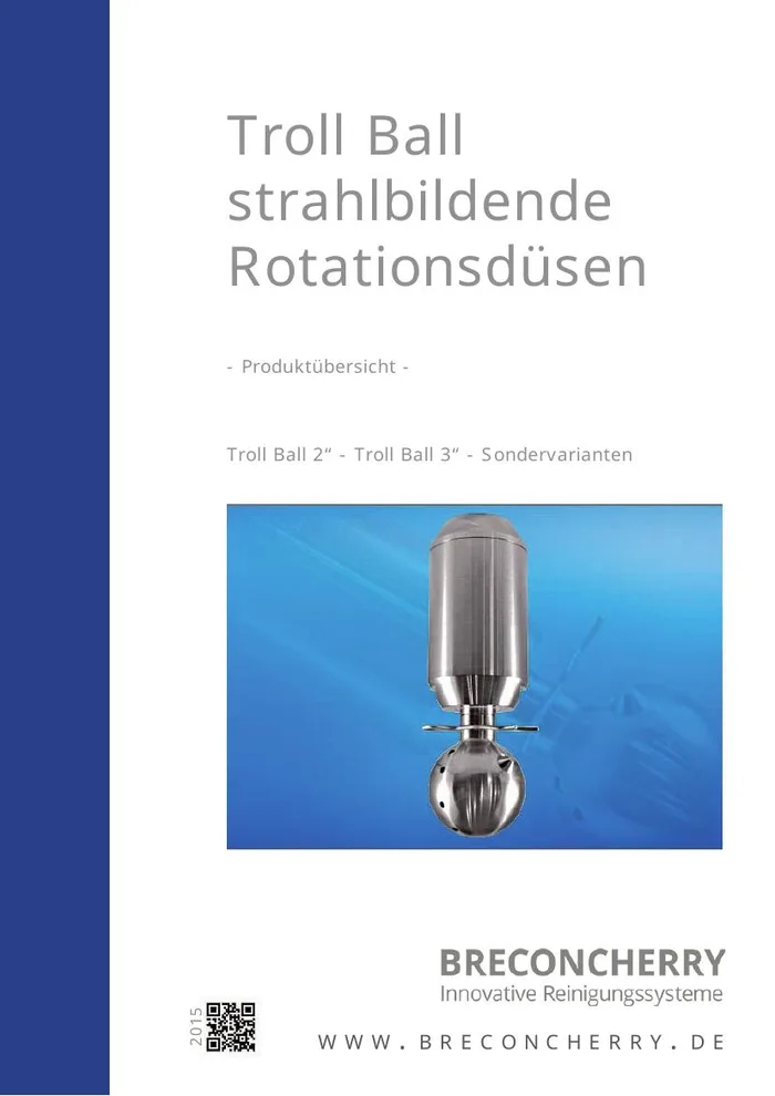 Titelseite des Katalogs Produktübersicht Troll Ball Rotationsdüsen von Breconcherry