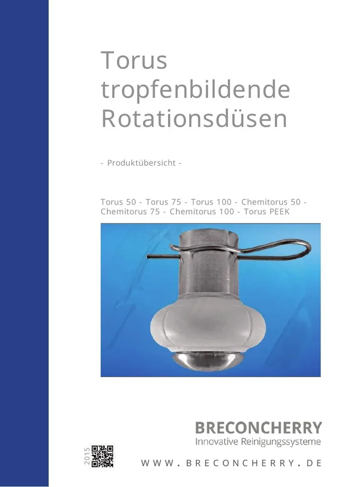 Titelseite des Katalogs Produktübersicht Torus Rotationsdüsen von Breconcherry