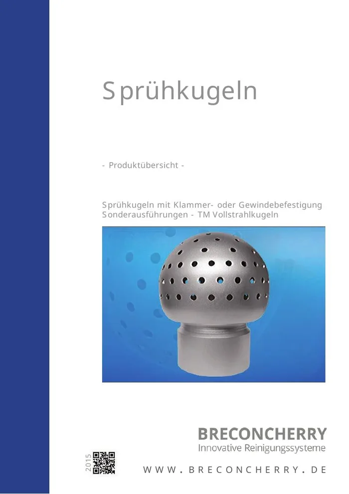 Titelseite des Katalogs Produktübersicht Sprühkugeln von Breconcherry